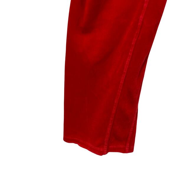 Vintage Tommy Hilfiger Red Velour Track Pants Drawstring Straight Leg ; Medium - Picture 9 of 9